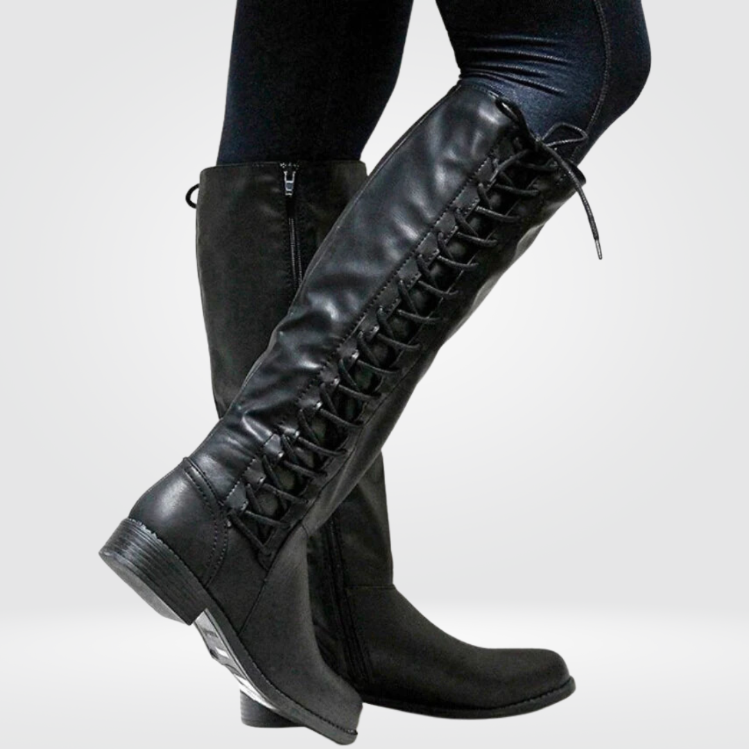 Damen Stiefel Hoch Bequem und Atmungsaktiv Textil EB