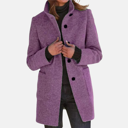EB | Vintage Tweed Damenjacke mit Elegantem Rollkragen