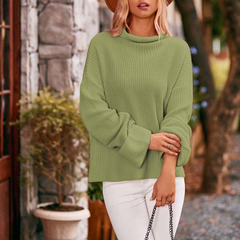 EB | Schlichter Einfarbiger Strickpullover Für Damen