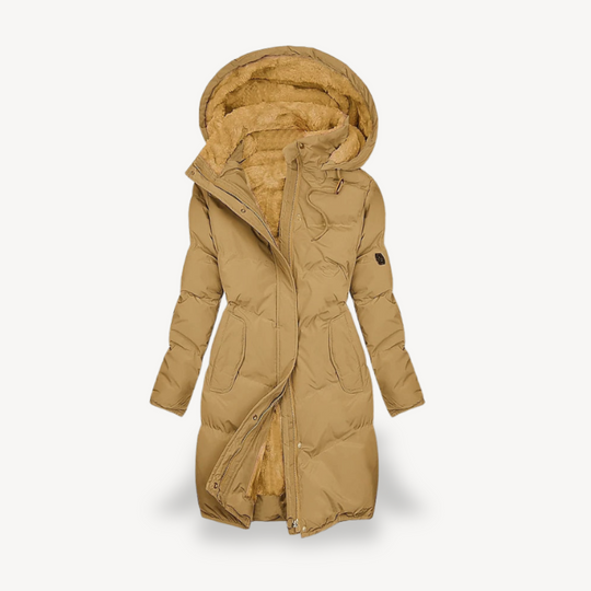 EB | Damen Pufferjacke mit Kunstfell Gefüttert, mit Kapuze