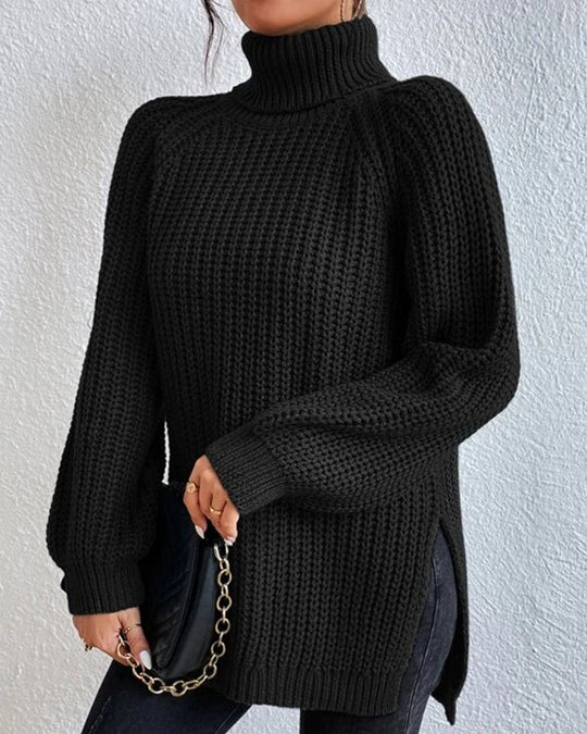EB | Pullover - Damen Herbst Strick Rollkragen mit lockerer Passform