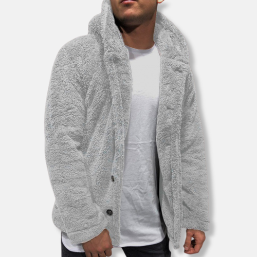 EB | Kapuze Fleece Lockere Passform Knopfverschluss Lässiger Stil