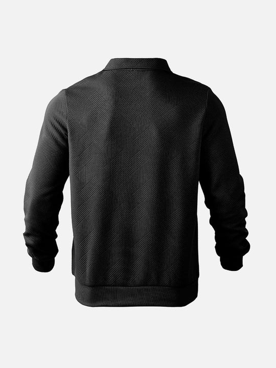 EB | Halb-Zip Pullover mit Strukturmuster - Smart-Casual Stil für Alltag und Büro