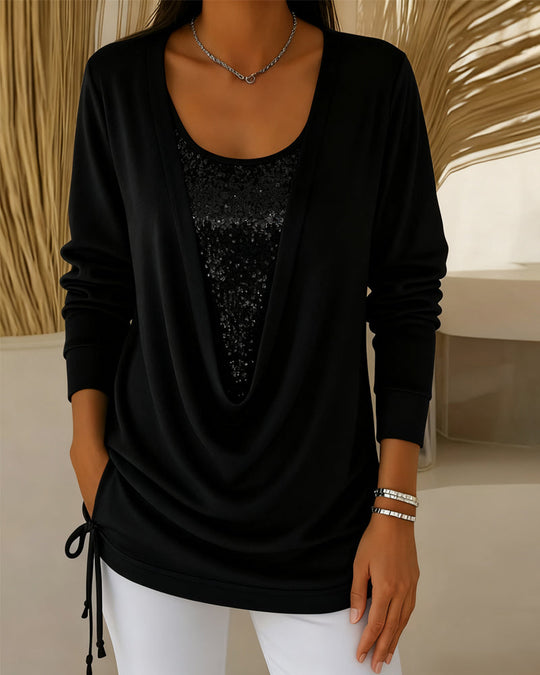 EB | Top mit Kontrastfarben Im Zwei In Eins Look