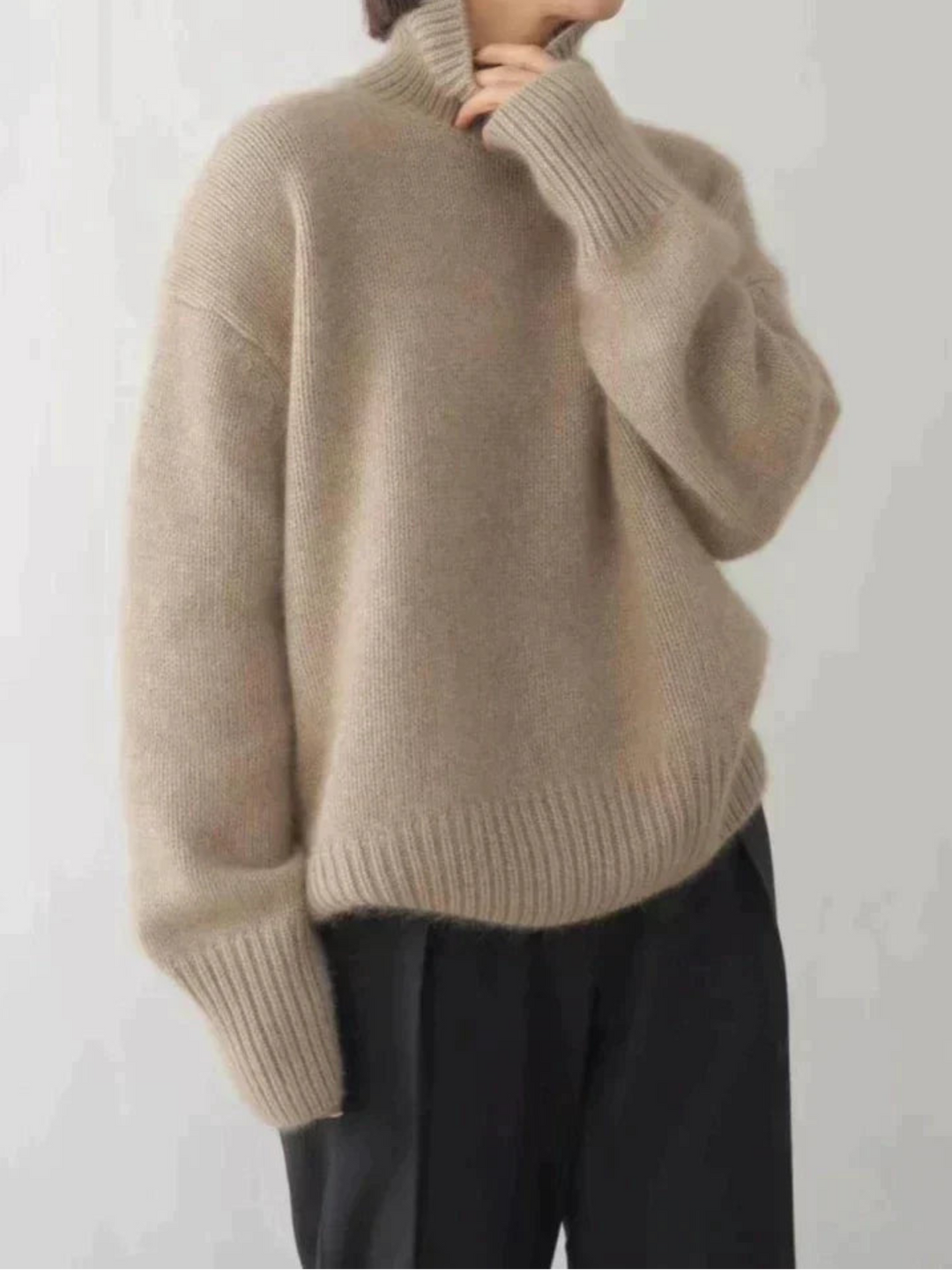 EB | Rollkragenpullover Im Koreanischen Oversize-Stil - Modischer Strickpullover für Herbst und Winter