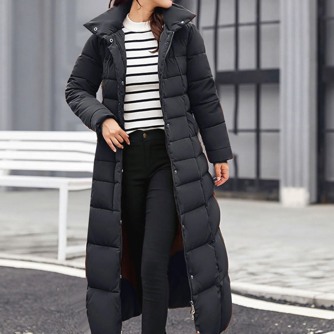 EB | Elegante Pufferjacke mit Umlegekragen und Knopf für Damen