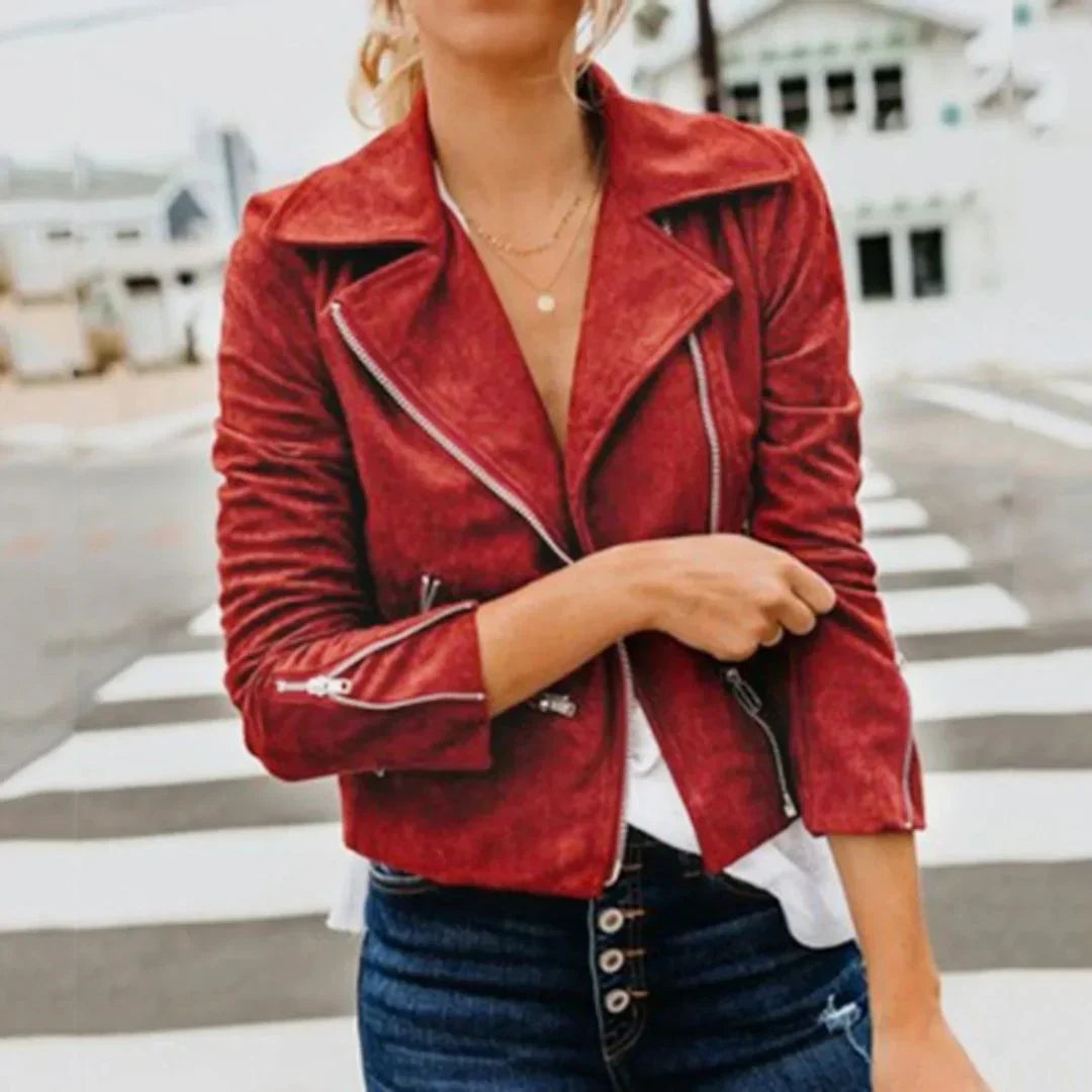 EB | Faux-Motorrad-Stil Lederjacke Damen Robbie