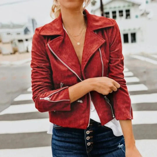 EB | Faux-Motorrad-Stil Lederjacke Damen Robbie