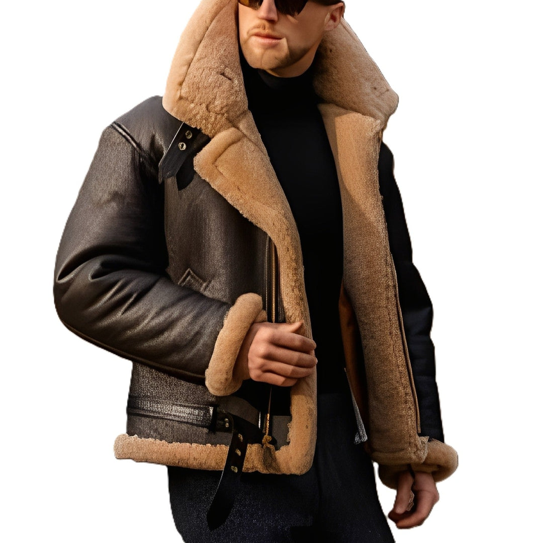 EB | Robuste, Dicke Vegan-Lederjacke für Männer