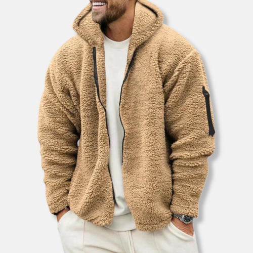 EB | Kapuzenpullover Sherpa Fleece Lässiger Schnitt Reißverschluss Gerippte Bündchen
