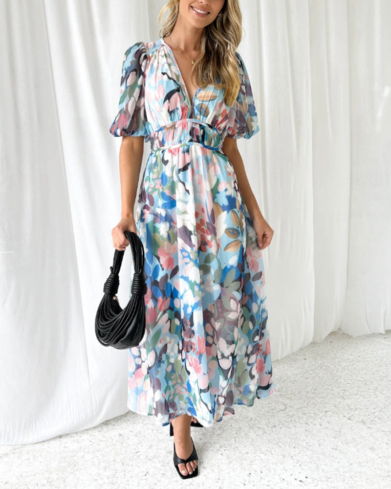EB | Boho Blumen Maxi Kleid