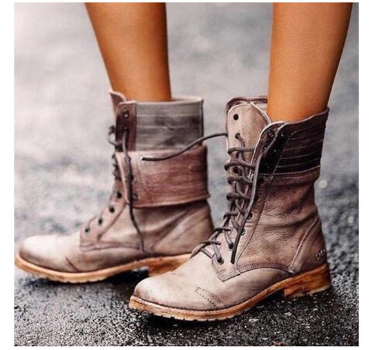 EBMode | Elegante Stiefel Mit Schnürung Vorne
