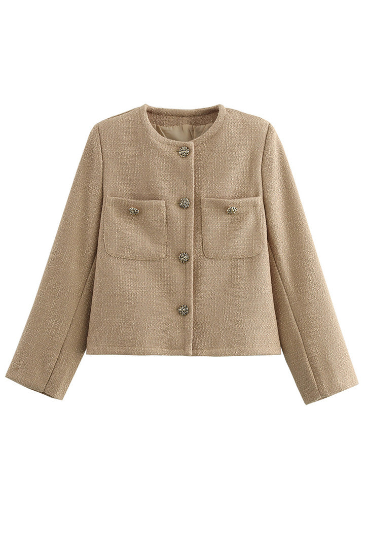 EB | Figurbetonte Bouclé-jacke Dekorative Knöpfe Raffiniert und Modern