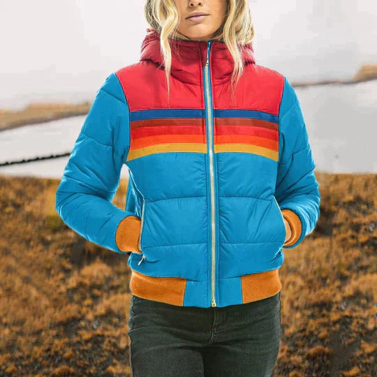 EB | Damen Retro Colorblock Steppjacke