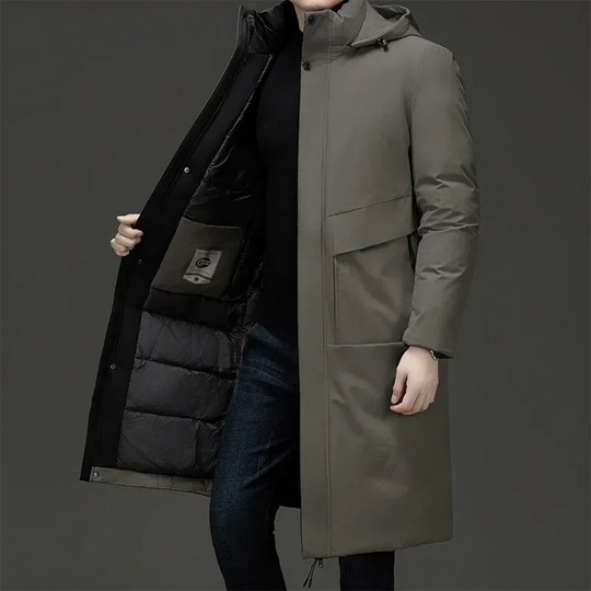 EB | Herren Longline Parka - Mit Kapuze und isolierter Fütterung