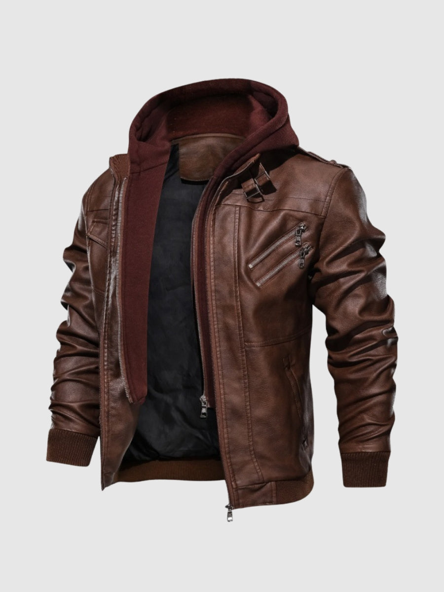EB | Herren Lederjacke Kunstleder Modern und Bequem