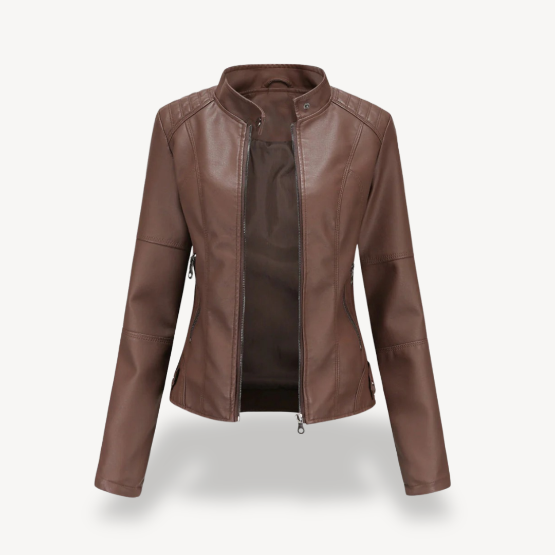 EB | Damen Kunstleder Bikerjacke