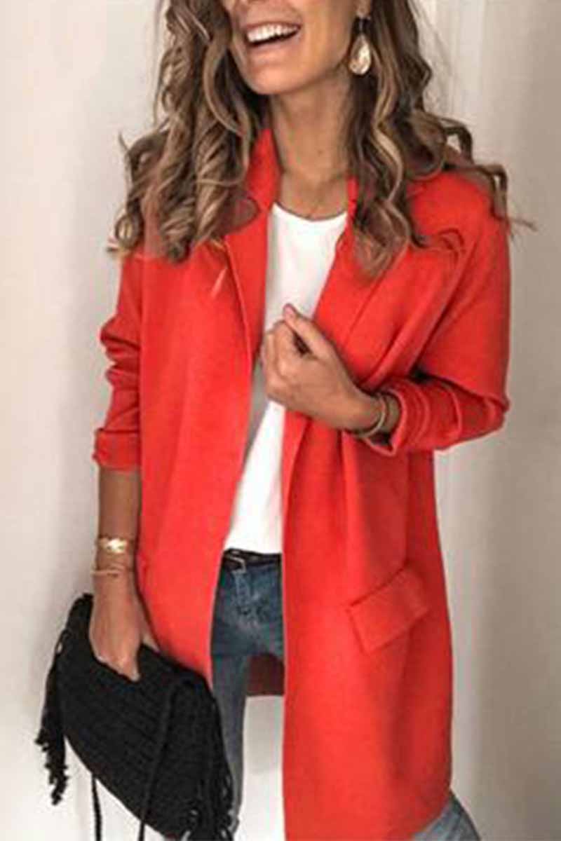EB | Einfarbiger Blazer Mit Langen Ärmeln