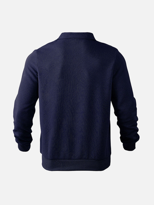 EB | Halb-Zip Pullover mit Strukturmuster - Smart-Casual Stil für Alltag und Büro