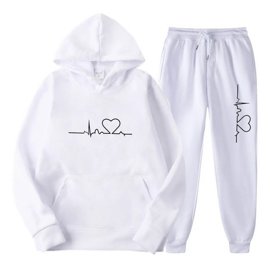 EB | Damen Kapuzenpullover Trainingsanzug Satz mit Druck