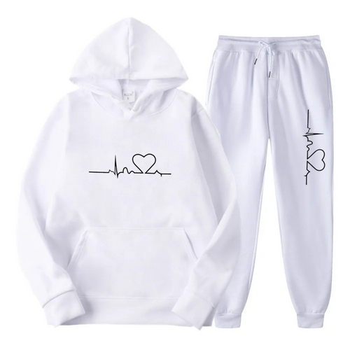 EB | Damen Kapuzenpullover Trainingsanzug Satz mit Druck