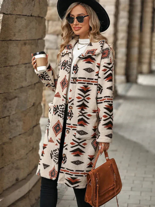 EB | Wintermantel mit Stylischem Print für Kalte Tage