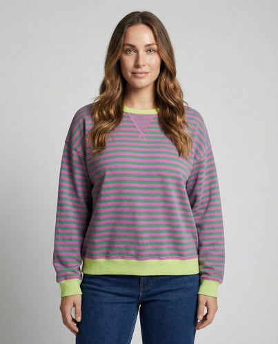 Gestreifter Oversized Pullover Damen | EB