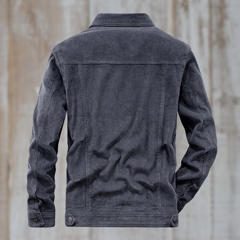 EB | Cordjacke mit Knopfverschluss Baumwollmischung Zeitloses Design