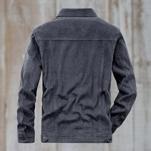 EB | Cordjacke mit Knopfverschluss Baumwollmischung Zeitloses Design