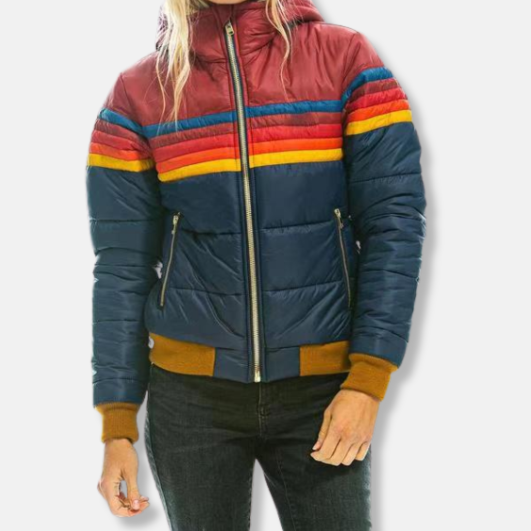 EB | Pufferjacke gesteppt Slim Fit Hoher Kragen Rippensaum