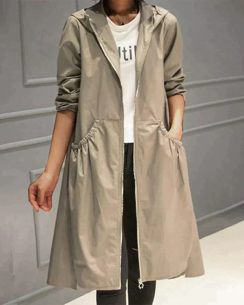 EB | Damen lange Regenjacke
