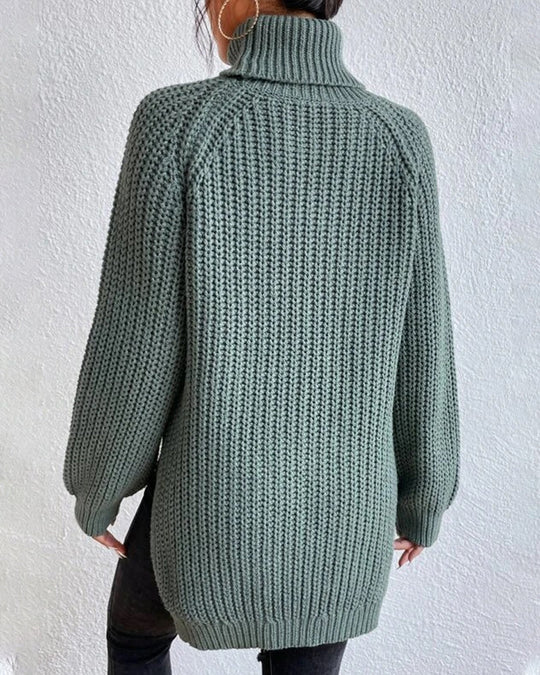 EB | Pullover - Damen Herbst Strick Rollkragen mit lockerer Passform