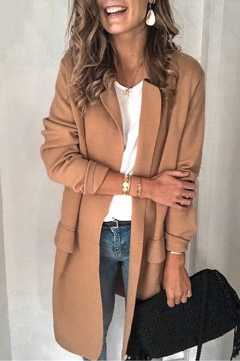 EB | Einfarbiger Blazer Mit Langen Ärmeln