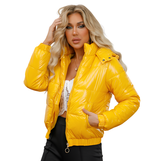 EB | Elegante, glanzvolle Damenjacke mit Kapuze