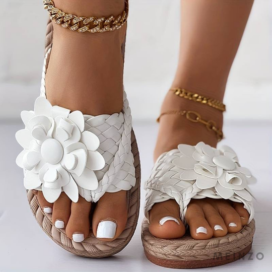 EB | Damen-Sandalen mit Offener Zehenspitze und Eleganten Geflochtenen Riemen