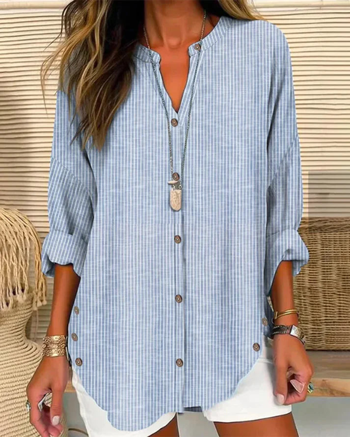 EB | Charm Of Casualness Locker Geschnittene Gestreifte Bluse