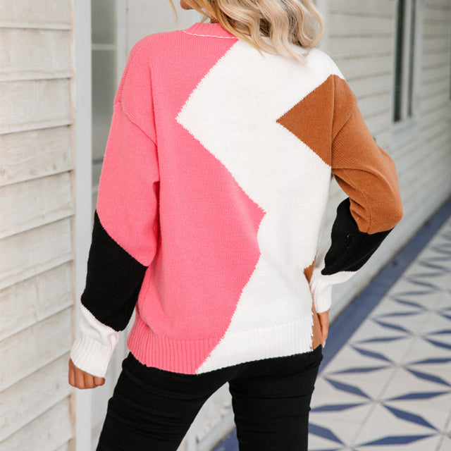 EB | Pullover in Kontrastfarbe mit Geripptem Saum