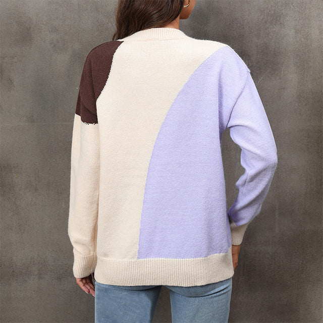 EB | Farbblock Strickjacke Acryl Modern, Bequem