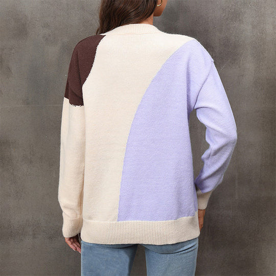 EB | Farbblock Strickjacke Acryl Modern, Bequem