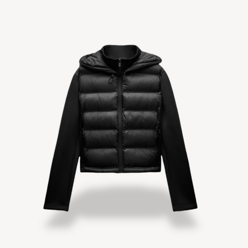EB | Schwarze Pufferjacke mit Kapuze für Frauen