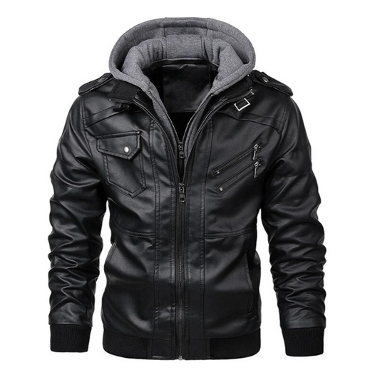 EB | Lederjacke mit Kapuze für Herren