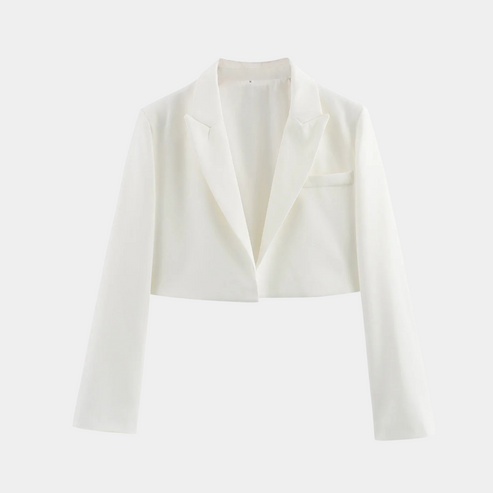 EB | Cropped Blazerjacke Maßgeschneiderte Langarm Open Front