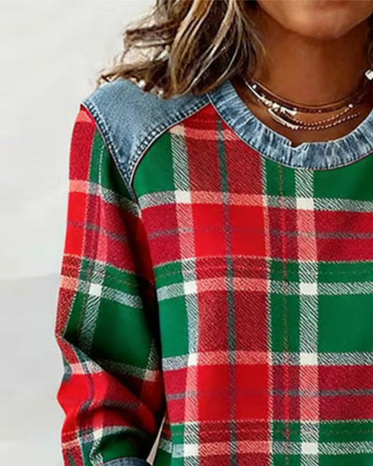 EB | Sweatshirt mit Karo Patchwork