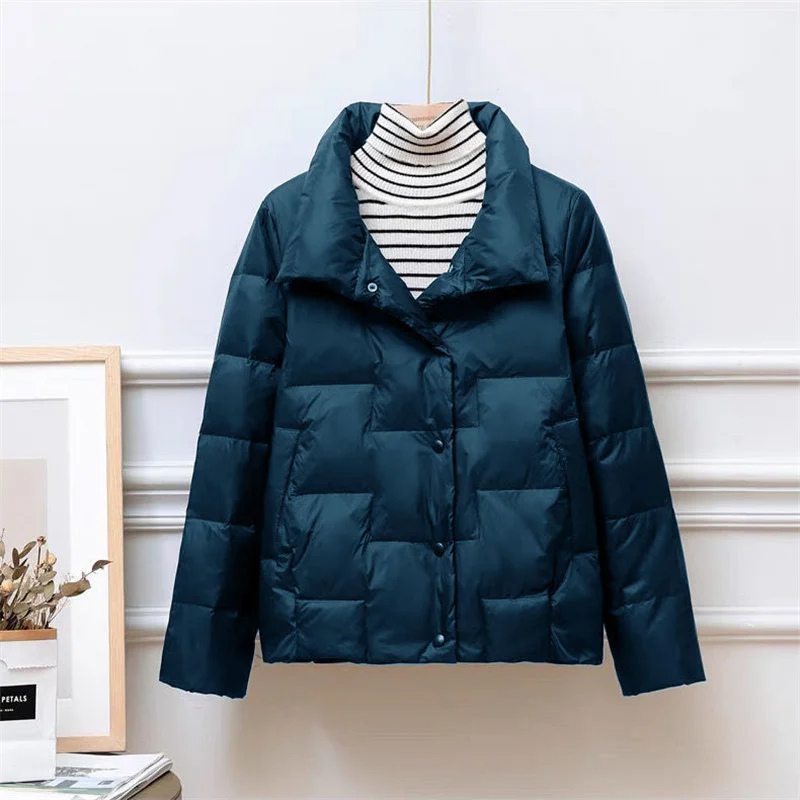 EB | Gep quiltete Daunenjacke Rollkragen Daunenjacke