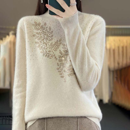 EB | Strickpullover Mit Zartem Blättermuster
