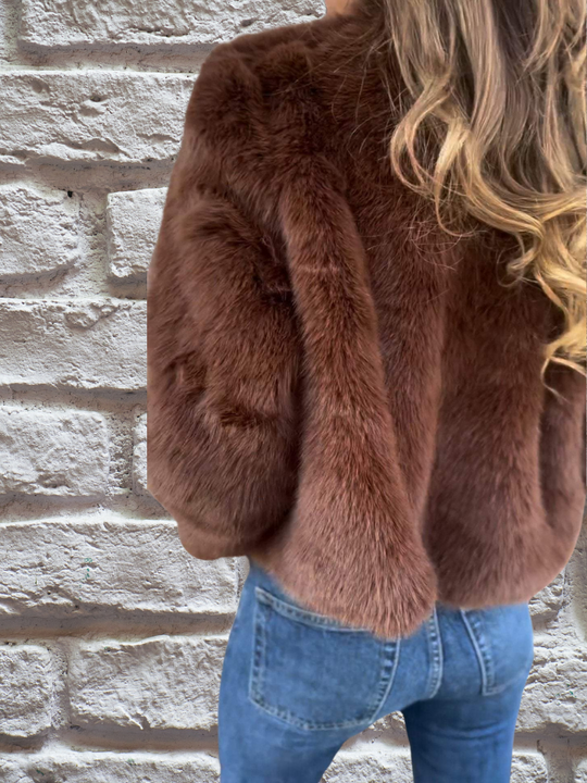 EB | Damen Samtjacke Weicher Plüschstoff