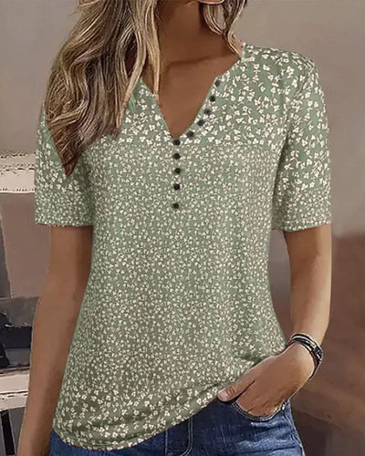 EB | Bezaubernde Bluse mit Blumenmuster und V-Ausschnitt