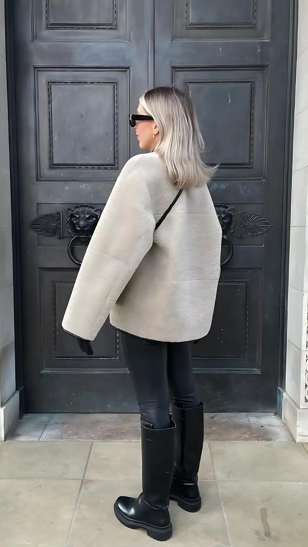 EB | Leder Damenjacke mit Kunstpelz