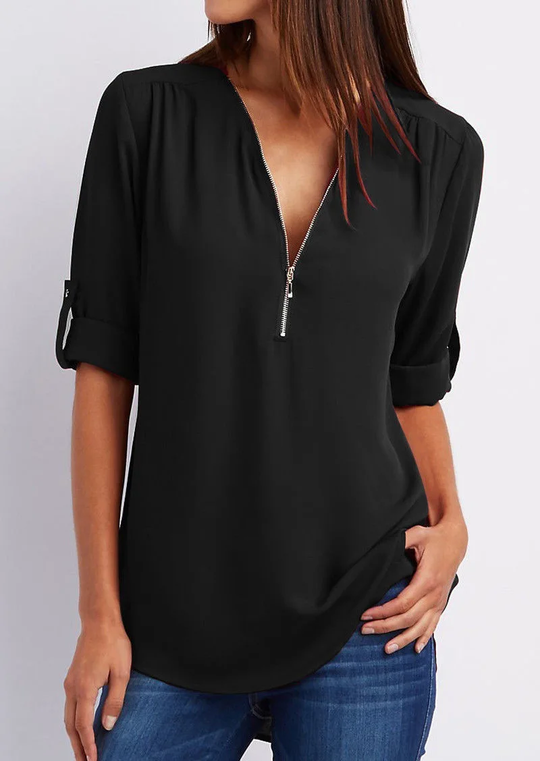 EB | Chiffonbluse mit Reißverschluss