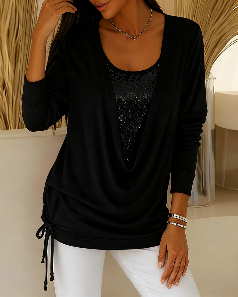 EB | Top mit Kontrastfarben Im Zwei In Eins Look